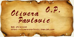 Olivera Pavlović vizit kartica